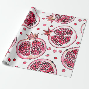 Pomegranaat waterverf- en inktpatroon cadeaupapier