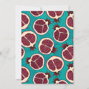 Pomegranaatplakken op turquoise