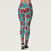Pomegranaatplakken op turquoise leggings (Achterkant)