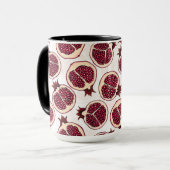 Pomegranaatplakken op wit mok (Voorkant links)