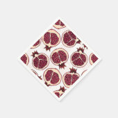 Pomegranaatplakken op wit servet (Hoek)