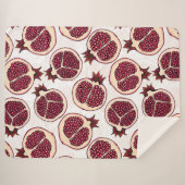 Pomegranaatplakken op wit sherpa deken (Voorkant (horizontaal))