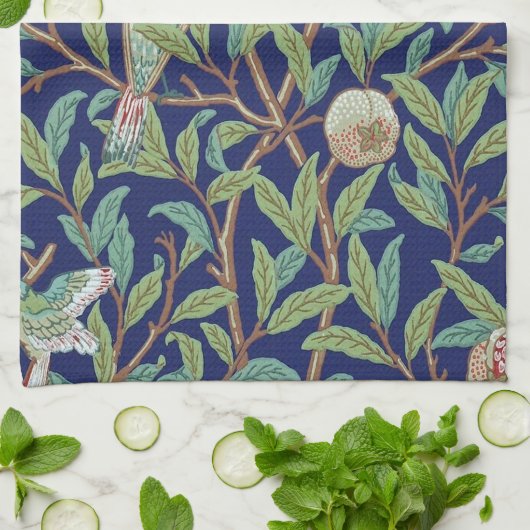 Pomegranate en Little Bird, William Morris Theedoek (Gevouwen)