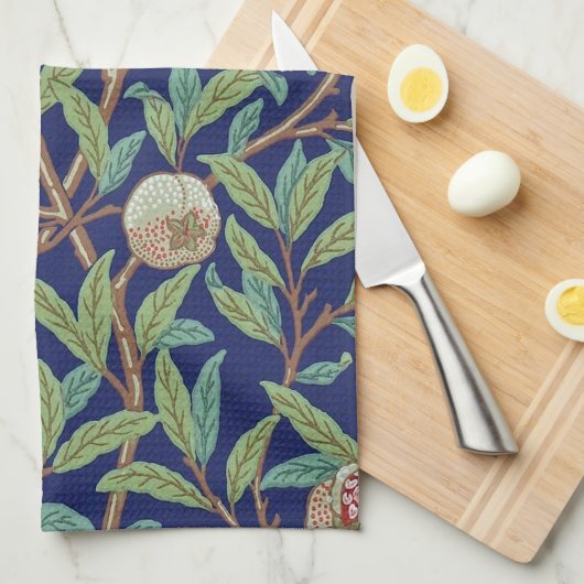 Pomegranate en Little Bird, William Morris Theedoek (Quarter Fold)