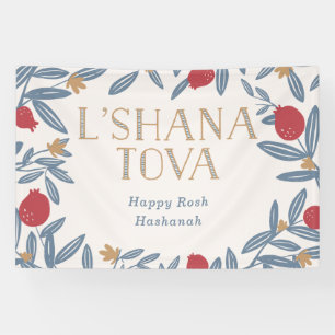 Pomegranate Florals Happy Rosh Hashanah Spandoek