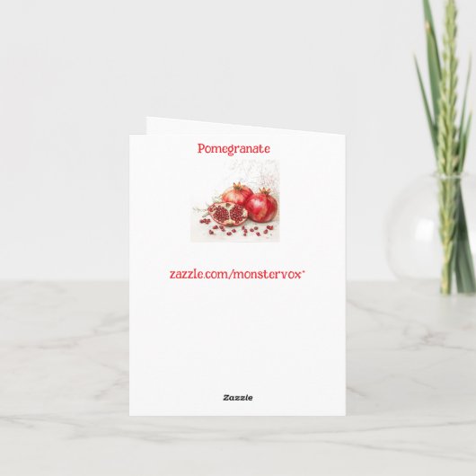 Pomegranate Greeting Card Kaart (Achterkant)