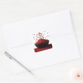 Pomegranate Illustration – Elegant Fruit Design Vierkante Sticker (Envelop)