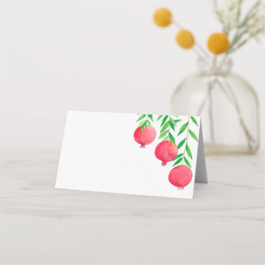Pomegranate Joodse Place Cards, Table Kaart (Voorkant)