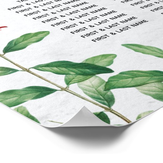 Pomegranate Mediterranean Wedding Seating Chart Poster (Hoek)