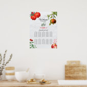 Pomegranate Mediterranean Wedding Seating Chart Poster (Keuken)