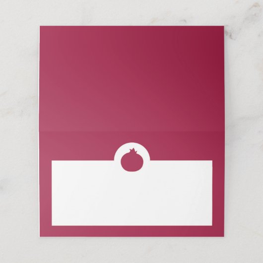 Pomegranate Red Tabletop Place Card (Buitenkant ongevouwen)