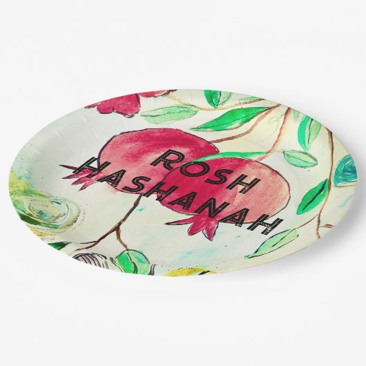 Pomegranate Rosh Hashanah Fruit Shana Tova Papieren Bordje (Gekanteld)