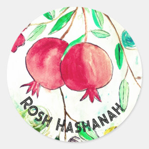Pomegranate Rosh Hashanah Fruit Shana Tova Ronde Sticker