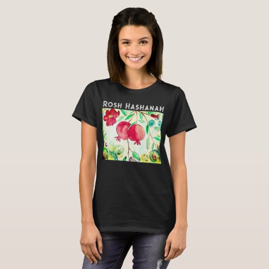 Pomegranate Rosh Hashanah Fruit Shana Tova T-shirt (Voorkant volledig)