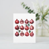 Pomegranate Watercolor Art Briefkaart (Staand voorkant)