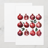 Pomegranate Watercolor Art Kaart (Voorkant / Achterkant)