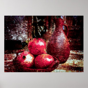 Pomegranaten en een pitcher poster