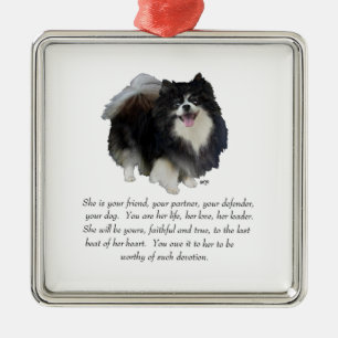 Pomeranian Aandenken Vrouwelijk Metalen Ornament