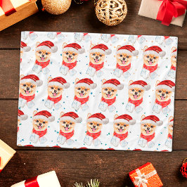 Pomeranian Dog Breed Christmas Stars Fleece Deken