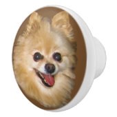 Pomeranian Dog  Keramische Knop (Rechts)