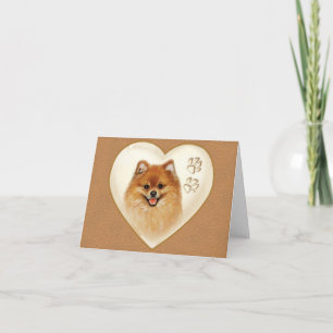 Pomeranian Dog Note Card, Thank you Cards Bedankkaart