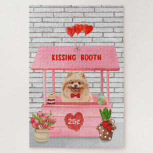 Pomeranian Dog Valentijnsdag Kissing Booth Legpuzzel