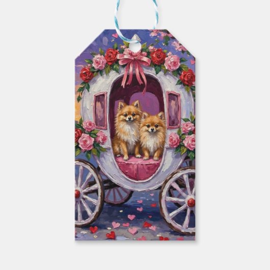 Pomeranian Dog Valentine's Day  Cadeaulabel (Voorkant)