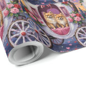 Pomeranian Dog Valentine's Day  Cadeaupapier (Rol Hoek)