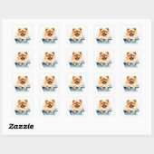 Pomeranian Dog Vierkante Sticker (Vel)