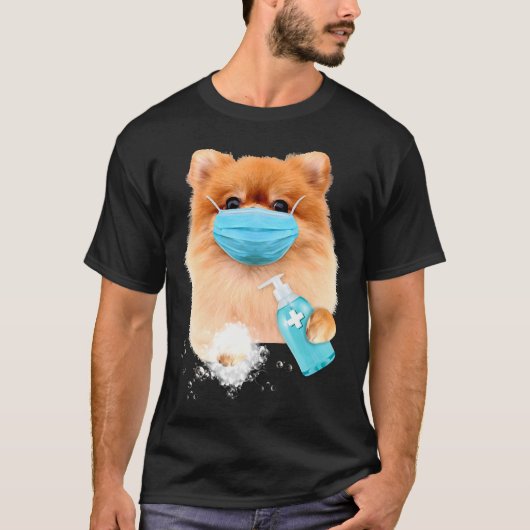Pomeranian Face Mask T-shirt (Voorkant)
