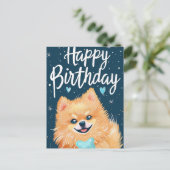 Pomeranian Gefeliciteerd  Briefkaart (Staand voorkant)