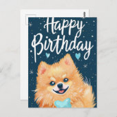 Pomeranian Gefeliciteerd  Briefkaart (Voorkant / Achterkant)