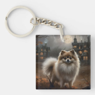 Pomeranian Halloween Griezelen Sleutelhanger