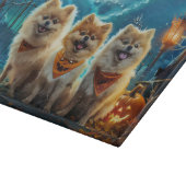 Pomeranian Halloween Griezelen Snijplank (Hoek)