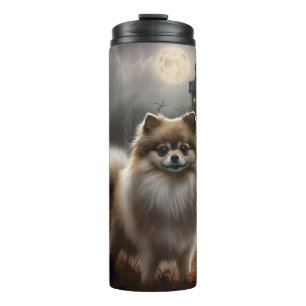 Pomeranian Halloween Griezelen Thermosbeker