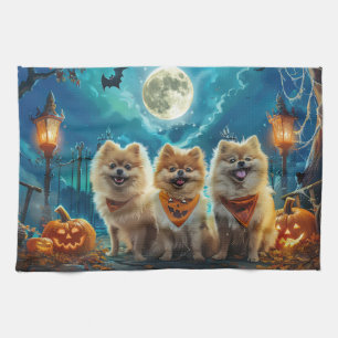 Pomeranian Halloween Spoken Theedoek
