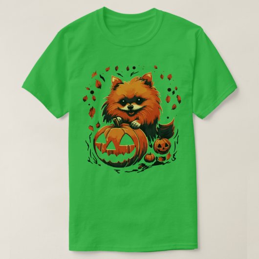 Pomeranian Halloween T-shirt (Design voorkant)