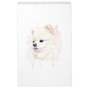 Pomeranian hond aquarel schilderij Cute Kalender