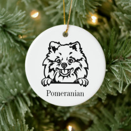 Pomeranian hond Gepersonaliseerde huisdier ornamen Keramisch Ornament