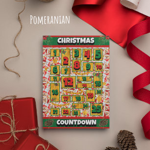 Pomeranian Hond Kerstmis Countdown Adventkalender Feestdagenkaart