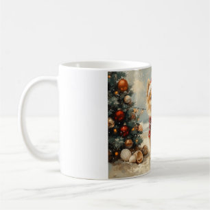 Pomeranian Hond Kerstmis Vintage Strand Koffiemok