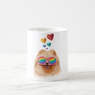 Pomeranian hond met harten Valentijnsdag Koffiemok