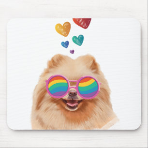 Pomeranian hond met harten Valentijnsdag Muismat