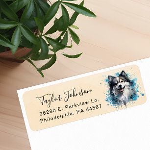 Pomeranian-hond retouradreslabel etiket