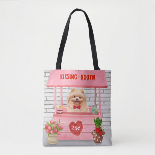 Pomeranian hond Valentijnsdag Kussende Booth Draagtas