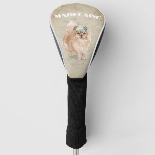 Pomeranian Hondenliefhebber Cream Personal Golfheadcover (Voorkant)