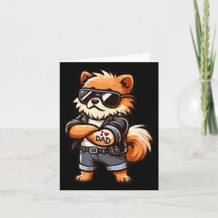 Pomeranian I Love Dad Funny Dog Tattoo Kaart