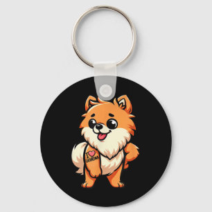 Pomeranian I Love Grandma Funny Dog Tattoo Sleutelhanger