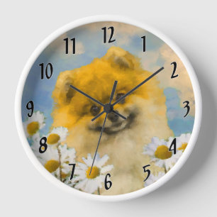 Pomeranian in Madeliefjes Schilderij - Originele H