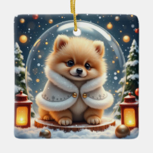 Pomeranian Kerst Kunst Keramisch Ornament